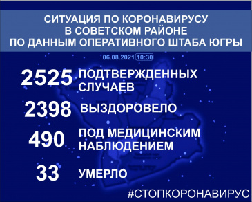 Ситуация по коронавирусу в Советском районе на 6 августа 2021 года Ситуация по коронавирусу в Советском районе на 6 августа 2021 года