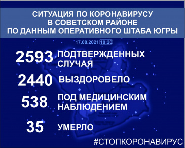 Ситуация по коронавирусу в Советском районе на 17 августа 2021 года Ситуация по коронавирусу в Советском районе на 17 августа 2021 года